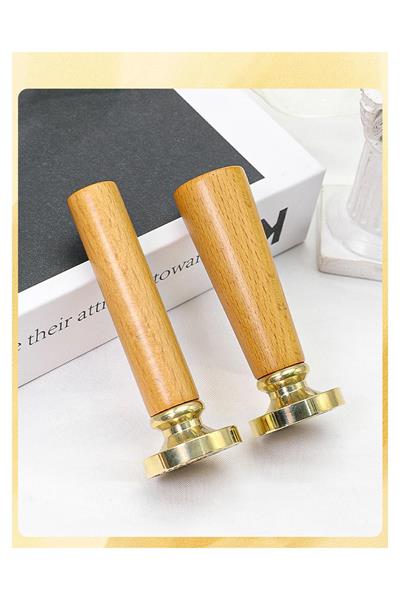 Ahşap Mum Mühür Sapı Cilalı Kayın Ağacı G17 Özel Tasarım M8 Dişli 