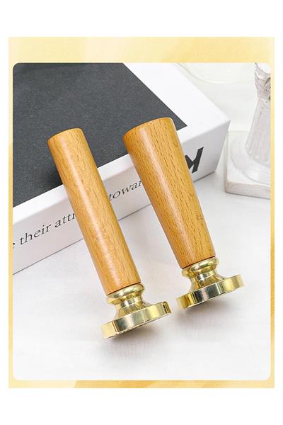 Ahşap Mum Mühür Sapı Cilalı Kayın Ağacı G19 Özel Tasarım M8 Dişli 