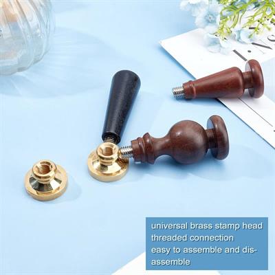 Ahşap Mum Mühürü Sapı Siyah Ağaç G11 Özel Tasarım M8 Dişli