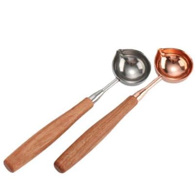 Ahşap Sap Mum Mührü Eritme Kaşığı 2 Farklı Renk Seçeneği Kaşık