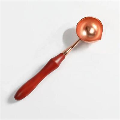Ahşap Sap Mum Mührü Eritme Kaşığı Paslanmaz Çelik Rose Gold Kaşık