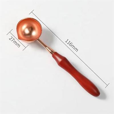 Ahşap Sap Mum Mührü Eritme Kaşığı Paslanmaz Çelik Rose Gold Kaşık