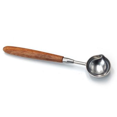 Ahşap Sap Mum Mührü Eritme Kaşığı Paslanmaz Çelik Gümüş Kaşık