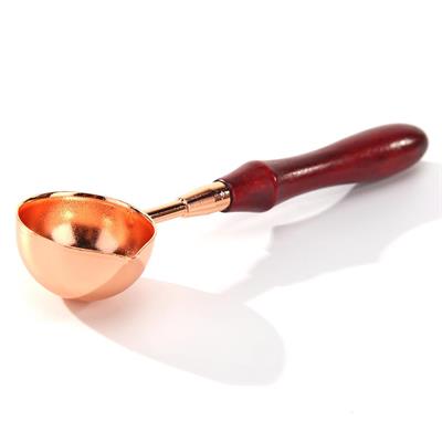 Ahşap Saplı Retro Mum Mührü Eritme Kaşığı Rose Gold Kaşık