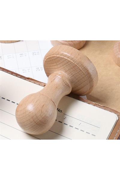 Öğretmen Mührü Ahşap Yuvarlak Mühür Kayın Ağacı Istampa Hediyeli