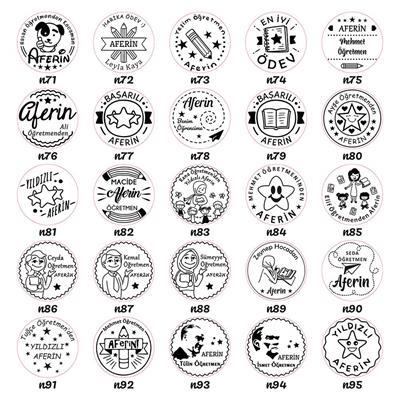 Öğretmen Mührü Ahşap Yuvarlak Mühür Kayın Ağacı Istampa Hediyeli