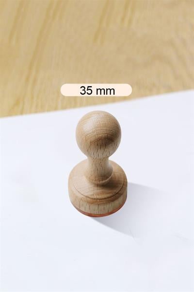 Ahşap Yuvarlak Mühür Estetik Tasarım Kayın Ağacı Istampa Hediyeli