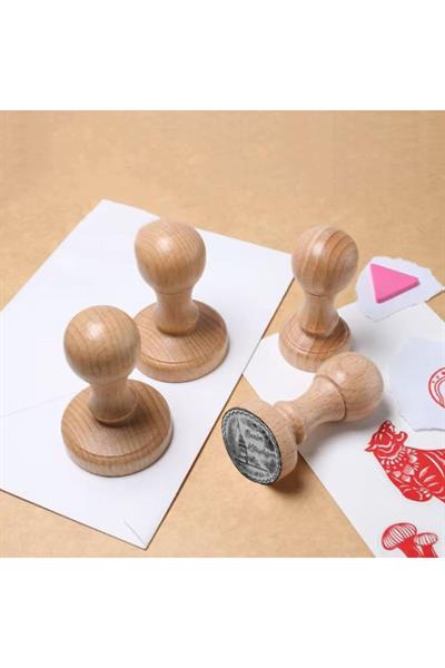 Öğretmen Mührü Ahşap Yuvarlak Mühür Kayın Ağacı Istampa Hediyeli