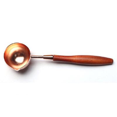 Armut Ağacı Ahşap Saplı Mum Mührü Eritme Kaşığı Rose Gold Kaşık