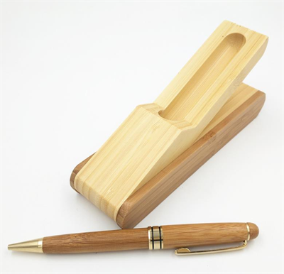 Bambu Tükenmez Kalem Ahþap Kutulu Hediye Set 0.5mm Iraurita Nib