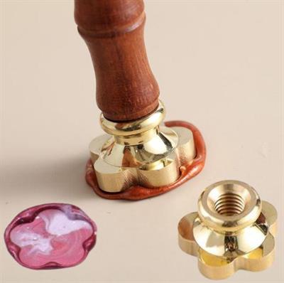 Boş Mum Mühür Pirinç Başlığı Çiçek 24x28.4 mm