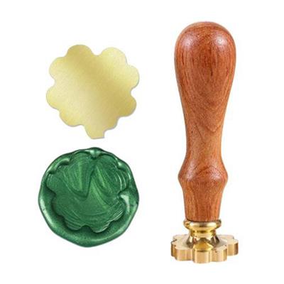 Boş Mum Mühür Pirinç Başlığı Yonca 26x26 mm