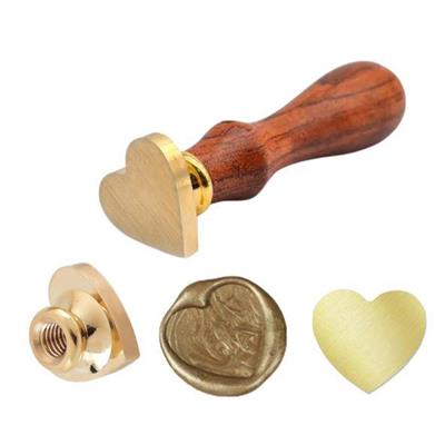 Boş Mum Mühür Pirinç Damga Başlığı Kalp Şekilli 25x25mm