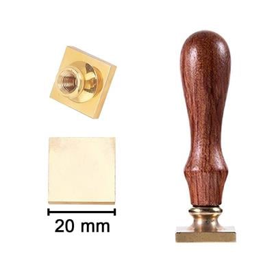 Boş Mum Mühür Pirinç Damga Başlığı Kare 20 mm