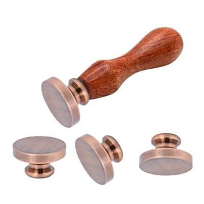 Boş Mum Mühür Pirinç Damga Başlığı Yuvarlak 25mm Bakır Copper