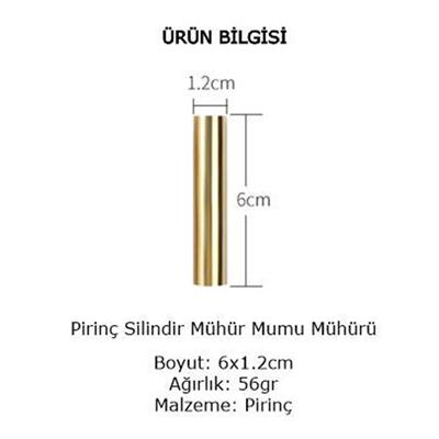 Boş Mum Mühür Pirinç Damga Başlığı Yuvarlak 12x60 mm