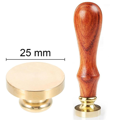 Boş Mum Mühür Pirinç Damga Başlığı Yuvarlak 25 mm