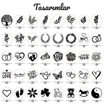 Mühür Mumu Damga 20 mm Yuvarlak Kumlu Boş Pirinç Kafa + Ahşap Sap 