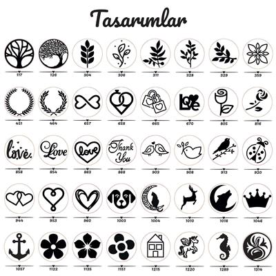 Mühür Mumu Damga 30 mm Yuvarlak Kumlu Boş Pirinç Kafa + Ahşap Sap