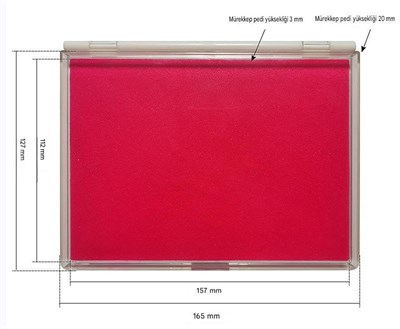 Büyük Boy Kırmızı Istampa 165*127mm Su Bazlı Mürekkep Baskı Pedi