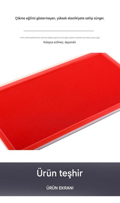 Büyük Boy Kırmızı Istampa 235*133mm Su Bazlı Mürekkep Baskı Pedi
