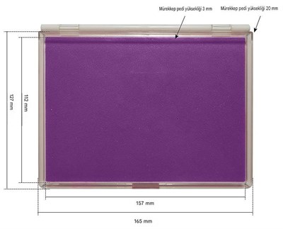 Büyük Boy Mor Istampa 165*127mm Su Bazlı Mürekkep Baskı Pedi 