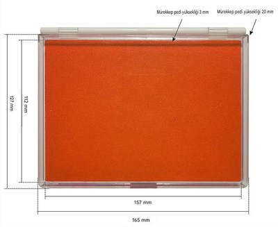 Büyük Boy Turuncu Istampa 165*127mm Su Bazlı Mürekkep Baskı Pedi