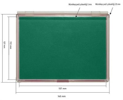 Büyük Boy Yeşil Istampa 165*127mm Su Bazlı Mürekkep Baskı Pedi