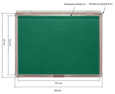 Büyük Boy Yeşil Istampa 165*127mm Su Bazlı Mürekkep Baskı Pedi