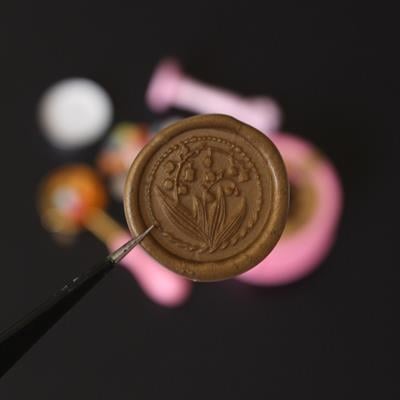 Çiçek Desenli 5 Parça Mum Mühür Seti