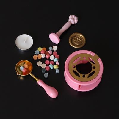 Çiçek Desenli 5 Parça Mum Mühür Seti