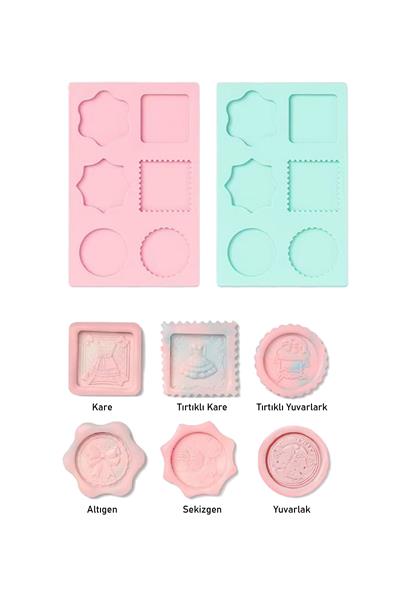 Davetiye Mühür Mumu Silikon Dikdörtgen Kalıp 6 Farklı Model