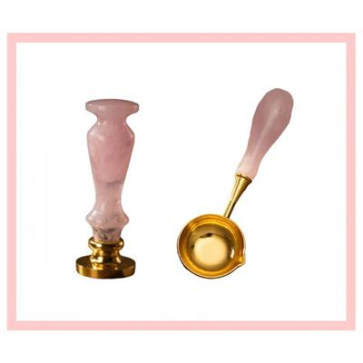 Davetiye Mum Mühürü Uygulama Seti El Yapımı Akrilik Pembe Renk