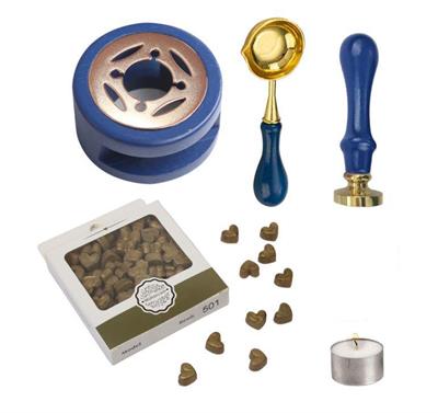 Davetiye Mum Mühürü Uygulama Seti Lacivert Rengi