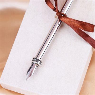 Divit Tüy Kalem Kahverengi Kaz Tüyü Kaligrafi Yazma Dekoratif Dolma Kalem