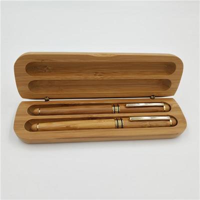 Doğal Bambu Tükenmez & Dolma Kalem Set Kaligrafi Ahşap Hediyelik Kutulu