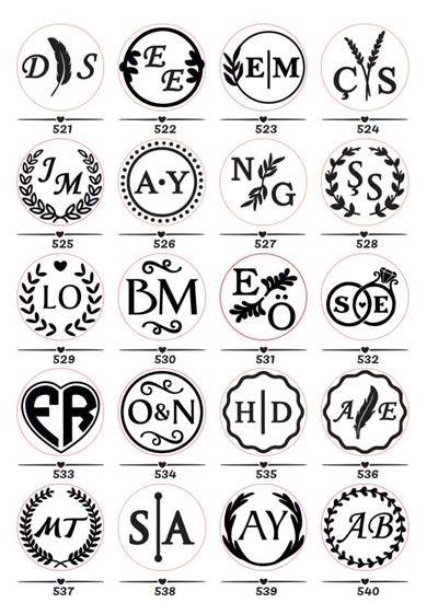 Düğün Davetiye Bantsız İki Harfli Özel Tasarım Mum Mühürü