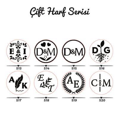 Düğün Davetiye Bantlı İki Harfli Özel Tasarım Mum Mühürü