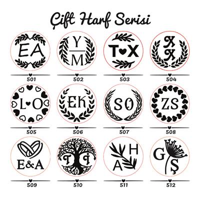 Düğün Davetiye Bantlı İki Harfli Özel Tasarım Mum Mühürü