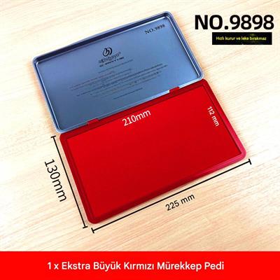 El Istampası Büyük Boy 225*130mm Kırmızı Mürekkep Pedi  9898   