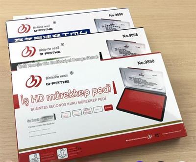 El Istampası Büyük Boy 225*130mm Kırmızı Mürekkep Pedi  9898   