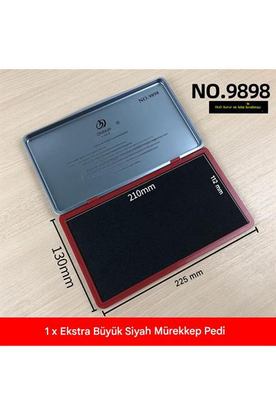 El Istampası Büyük Boy 225*130mm Siyah Mürekkep Pedi  9898  