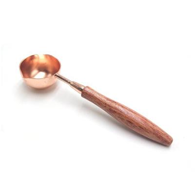 Gül Ağacı Ahşap Saplı Mum Mührü Eritme Kaşığı Rose Gold Kaşık
