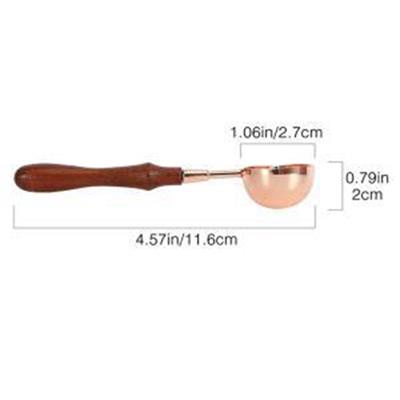 Gül Ağacı Ahşap Saplı Mum Mührü Eritme Kaşığı Rose Gold Kaşık