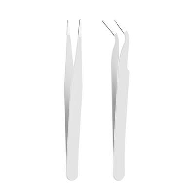 İkili Cımbız Seti Paslanmaz Çelik 5 Renk Düz ve Kavisli Model