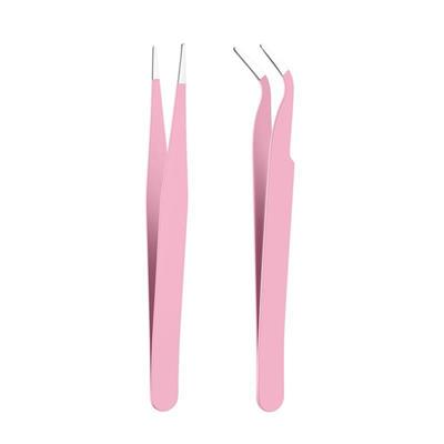 İkili Cımbız Seti Paslanmaz Çelik 5 Renk Düz ve Kavisli Model