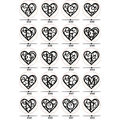 Kalp Dolgulu A-Z Harf Mum Mühürü Seti 