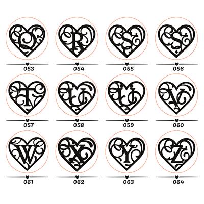 Kalp Dolgulu A-Z Harf Mum Mühürü Seti 