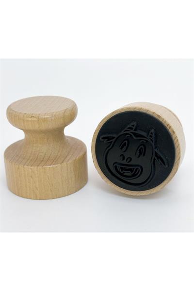 Kayın Ağacı Ahşap Mühür 50mm Çap Cilalı Yüzey Istampa Hediyeli