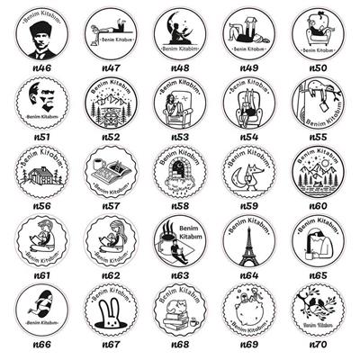 Ahşap Mühür 40mm Çap Eklemli Kaplumbağa Figürlü Istampa Hediyeli